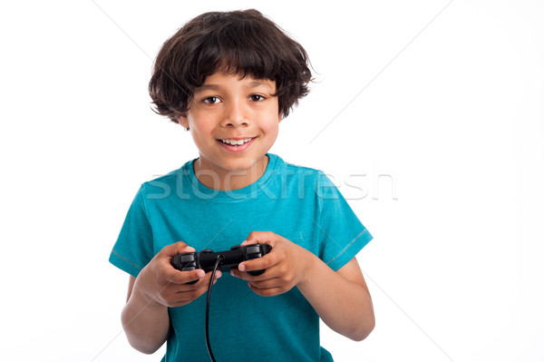 Cute Mixed Race Gamer. Stock photo © SLP_London