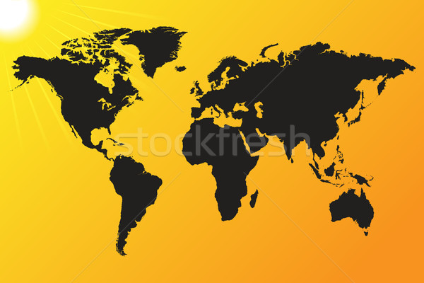 Mapa do mundo sol computador mapa arte verão Foto stock © smarques27