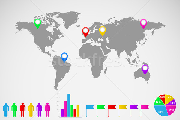 Mapa do mundo infográficos ilustração Foto stock © smarques27