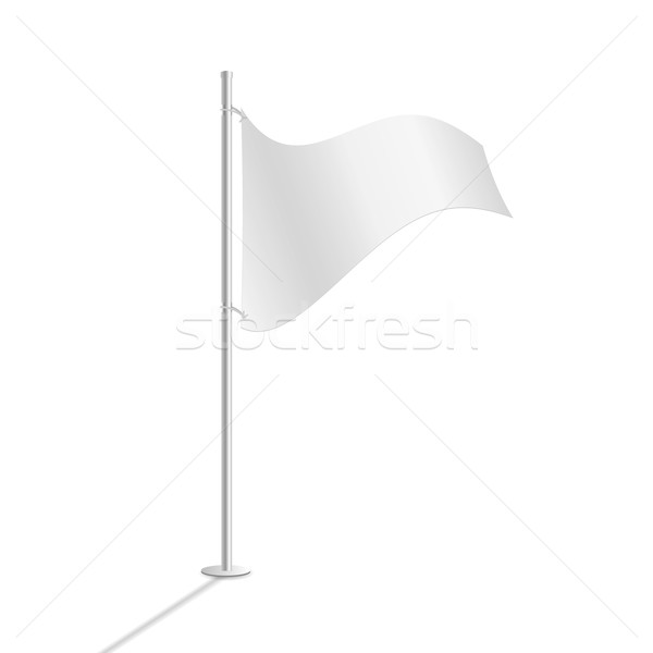 Stockfoto: Witte · vlag · hemel · frame · teken · ruimte