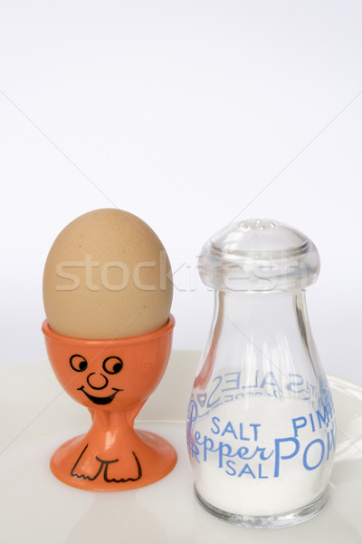 Emotikon tojás csésze narancs festett mosolygós arc Stock fotó © smartin69