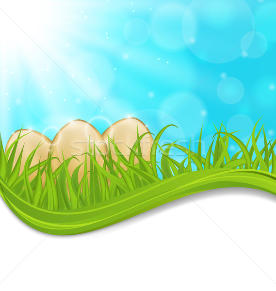 April background with Easter colorful eggs  Stock photo © smeagorl