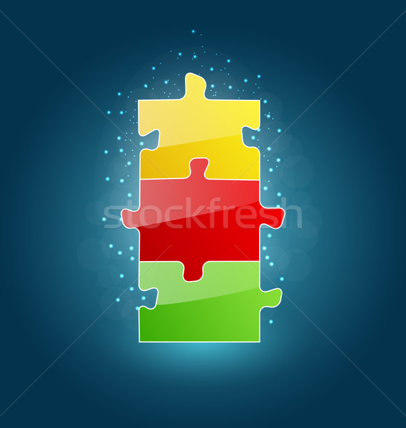 Business ingesteld puzzelstukjes succes onderneming illustratie Stockfoto © smeagorl