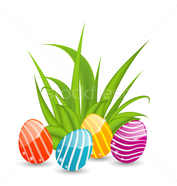 Easter background with traditional colorful eggs Stock photo © smeagorl