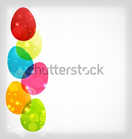 Pasen kleurrijk eieren ruimte tekst illustratie Stockfoto © smeagorl