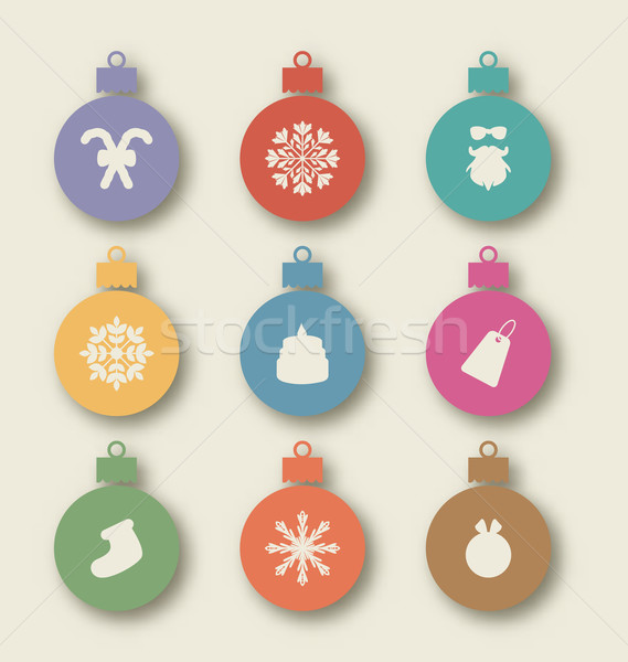 Establecer Navidad tradicional elementos caramelo Foto stock © smeagorl