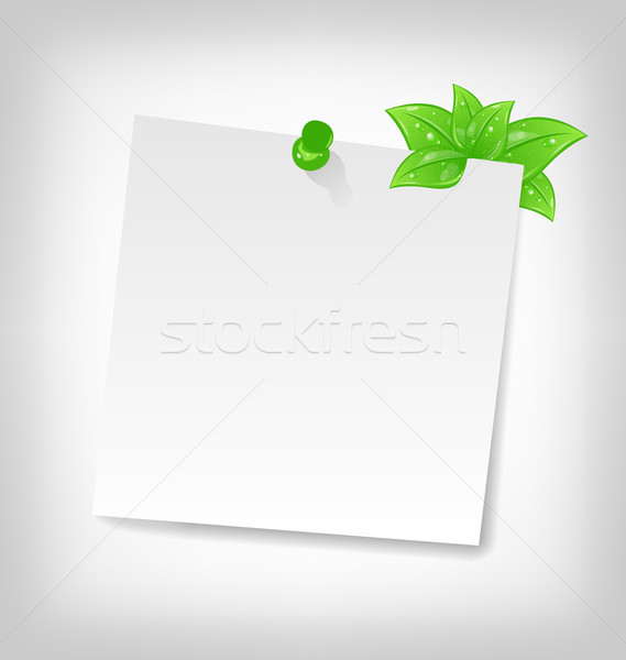 Levélpapír zöld levelek űr illusztráció szöveg iroda Stock fotó © smeagorl
