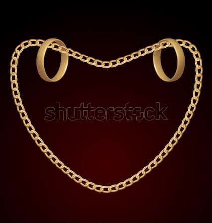 Stock photo: Beautiful Golden Chain of Heart Shape