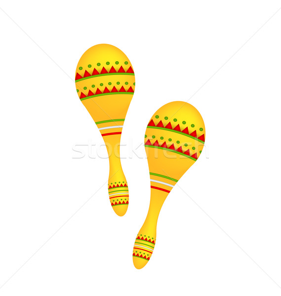 Pair Colorful Maracas Isolated on White Background Stock photo © smeagorl