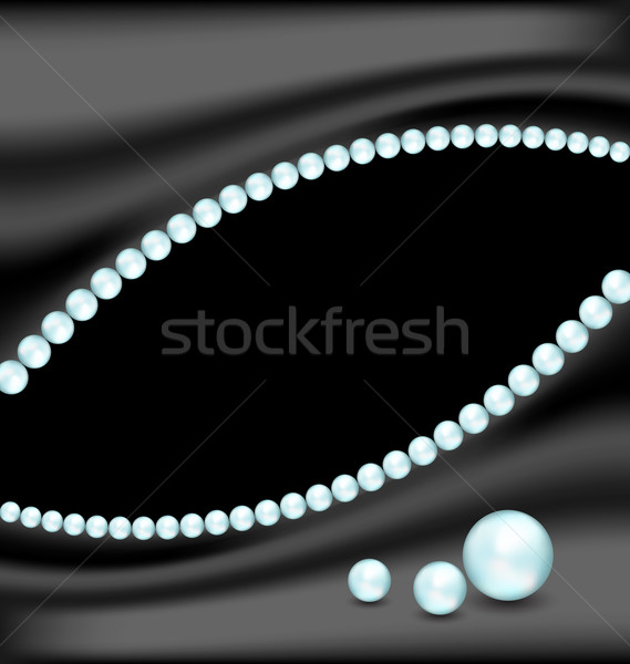 Luxury dark background with pearls Stock photo © smeagorl