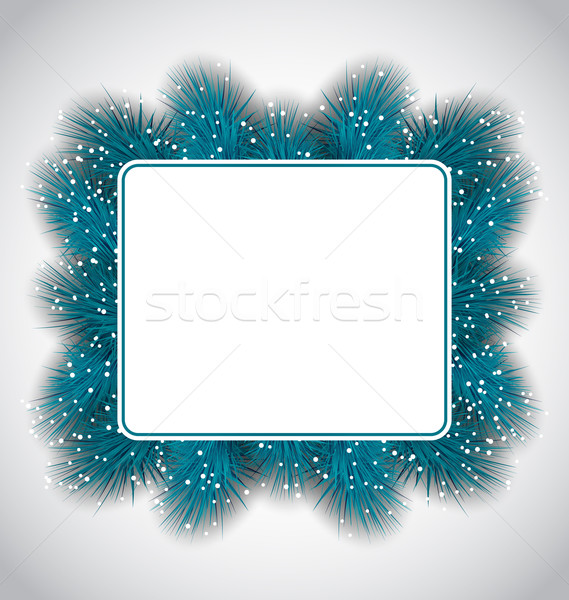 New Year elegant card with fir branches, copy space for your tex Stock photo © smeagorl