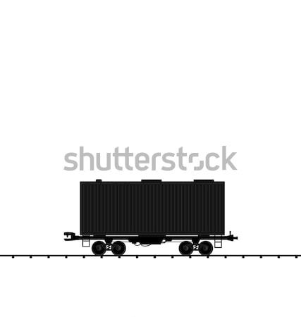 Illustration cargo coal wagon freight railroad train, black tran Stock photo © smeagorl