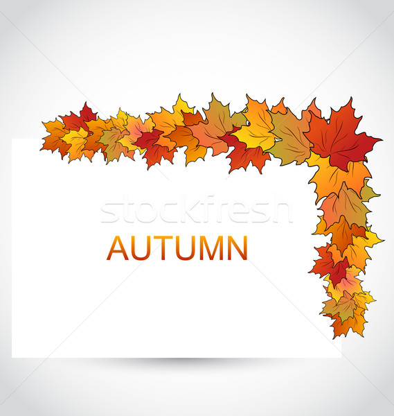 Farbenreich Herbst Ahorn Blätter Briefbogen Illustration Stock foto © smeagorl