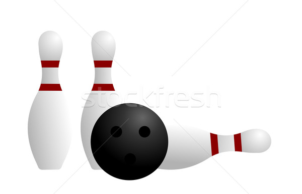 Realistic illustration ball and pin of bowling Stock photo © smeagorl