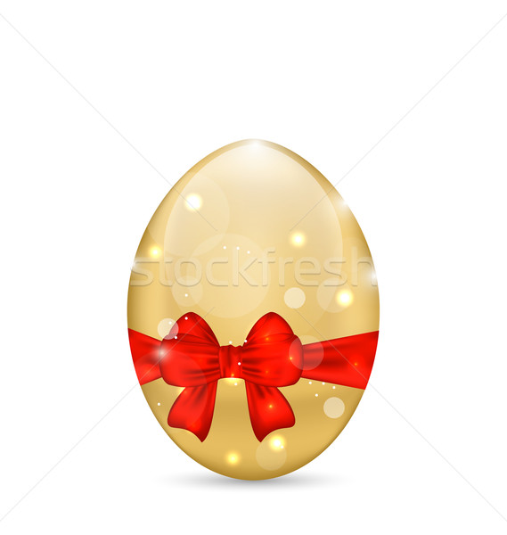 Easter paschal shine egg with red bow Stock photo © smeagorl