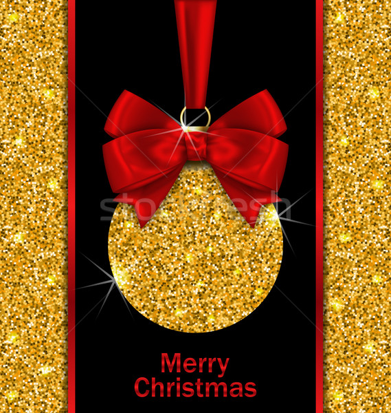 Glitter Card with Christmas Ball  Stock photo © smeagorl