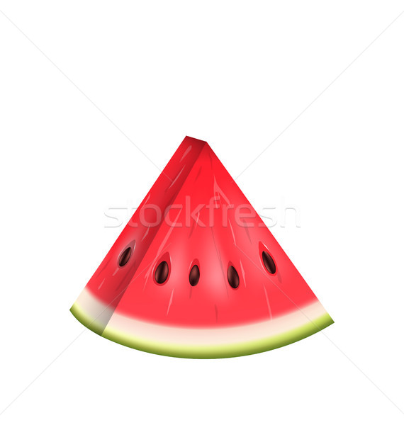 Realistic Slice of Watermelon, Water Melon Isolated on White Background Stock photo © smeagorl