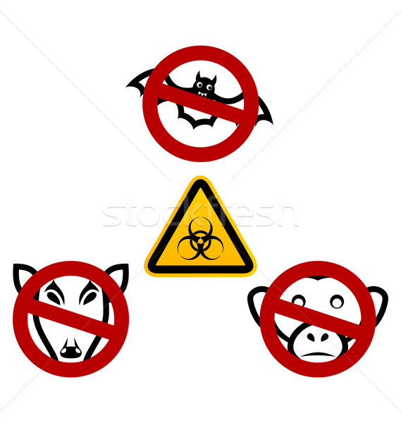 Stop signs in order to avoid disease Ebola virus Stock photo © smeagorl