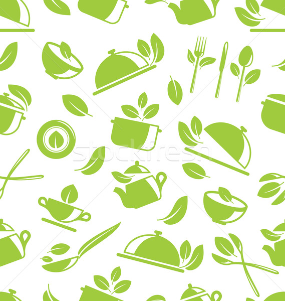 Seamless Pattern with Healthy Eating Stock photo © smeagorl