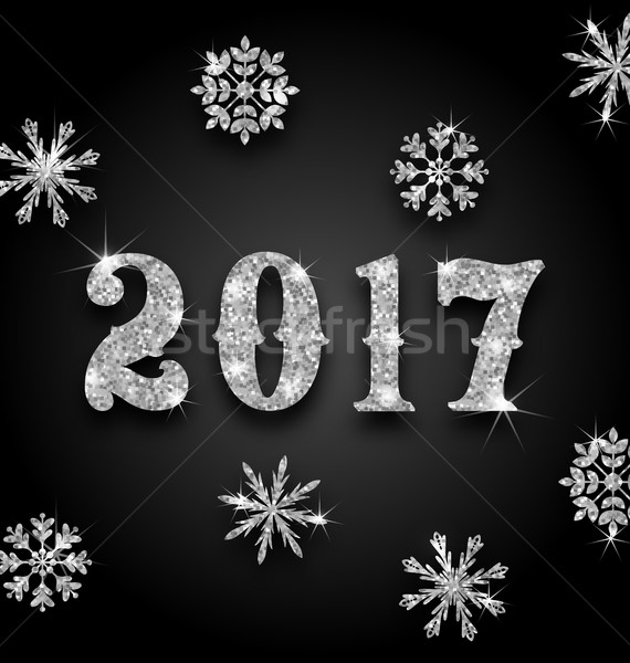 Silver Magic Background for Happy New Year 2017 Stock photo © smeagorl