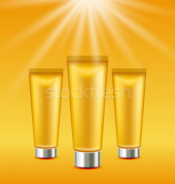 Establecer protector solar botellas ilustración Foto stock © smeagorl