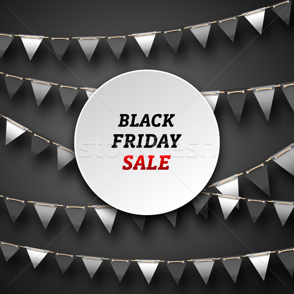 Black Friday Poster with Bunting Pennants, Advertising Design Stock photo © smeagorl