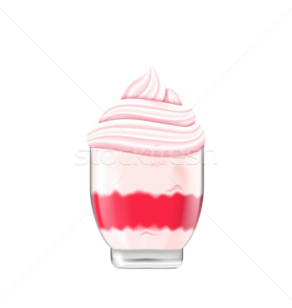 Icecream with Whipped Cream in Bowl Isolated Stock photo © smeagorl