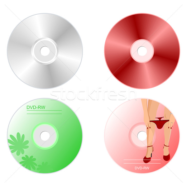 Realistic illustration set DVD disk with both sides Stock photo © smeagorl