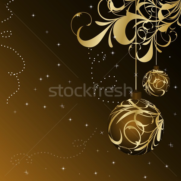 Zdjęcia stock: Ilustracja · elegancki · christmas · kwiatowy · zimą