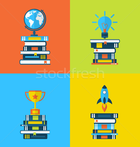 Training as a means of achieving the objectives, set banners wit Stock photo © smeagorl