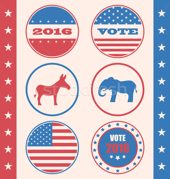 Retro Style of Button for Vote or Voting Campaign Election Stock photo © smeagorl