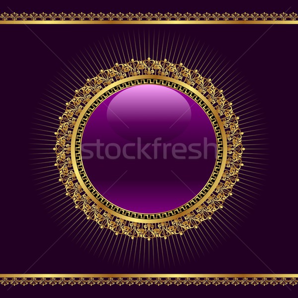 golden ornamental medallion for design Stock photo © smeagorl