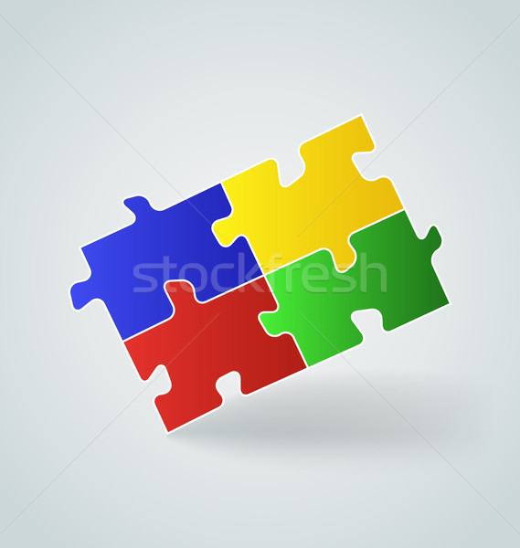 4 カラフル パズルのピース 実例 ビジネス 抽象的な ストックフォト © smeagorl