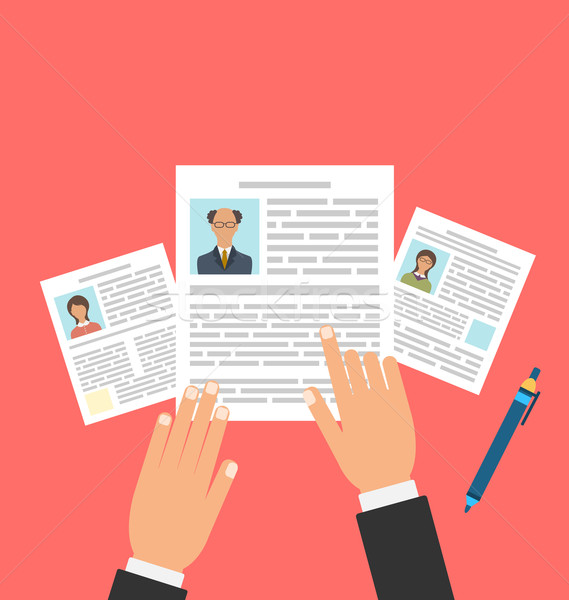Concept of Job Interview with Business CV Resume Stock photo © smeagorl