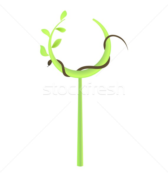 Ilustração ramo folha verde serpente primavera abstrato Foto stock © smeagorl