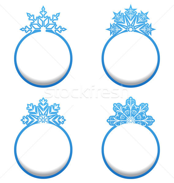 Variation étiquette flocons de neige isolé illustration Photo stock © smeagorl