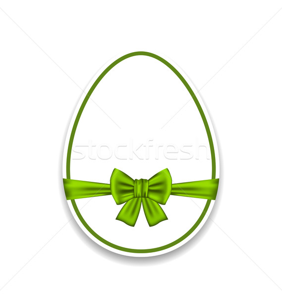 Easter egg wrapping green bow, isolated on white background Stock photo © smeagorl