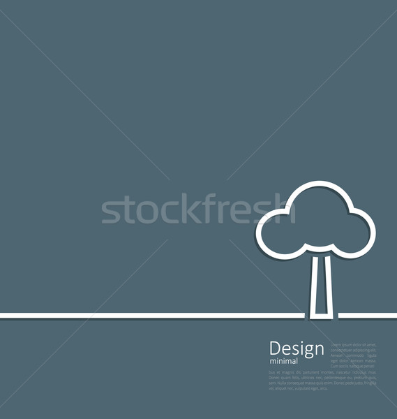 Fa áll egyedül szimbólum logo sablon Stock fotó © smeagorl