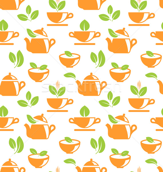 Illustrazione tisana salute cucina verde Foto d'archivio © smeagorl