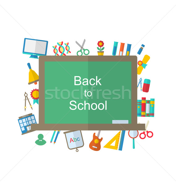 Icônes objets illustration lycée collège [[stock_photo]] © smeagorl