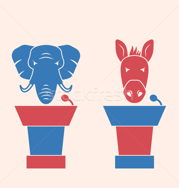 Donkey and Elephant as a Orators Symbols Vote of USA Stock photo © smeagorl