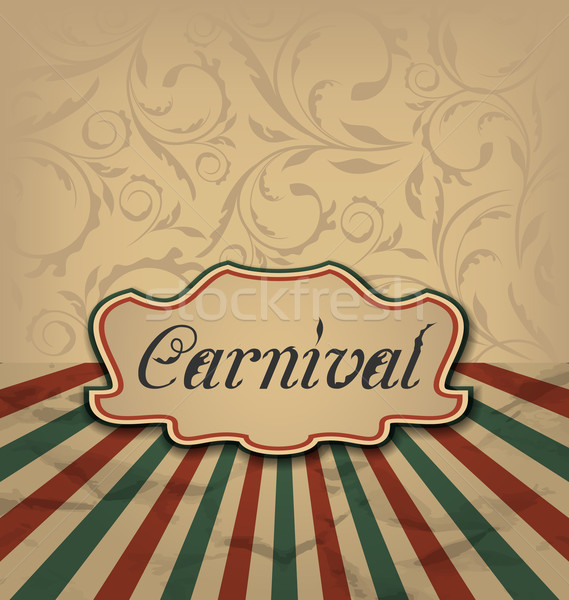 Vintage kaart reclame carnaval illustratie Stockfoto © smeagorl