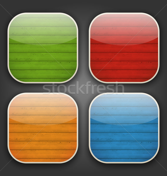 Sfondi colorato legno texture app icone Foto d'archivio © smeagorl