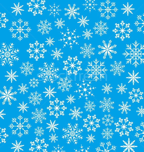 Nieuwjaar Blauw behang sneeuwvlokken textuur illustratie Stockfoto © smeagorl