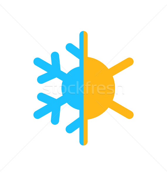 Logo szimbólum éghajlat egyensúly izolált fehér Stock fotó © smeagorl