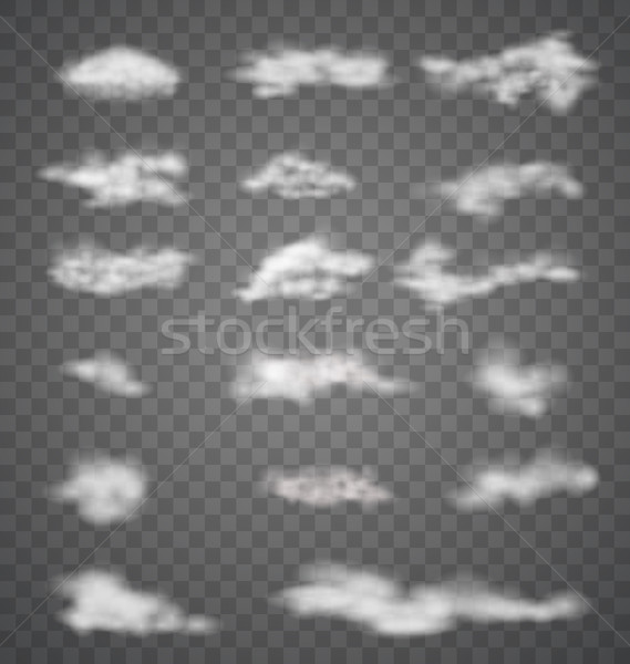 Collection clouds on transparent background Stock photo © smeagorl