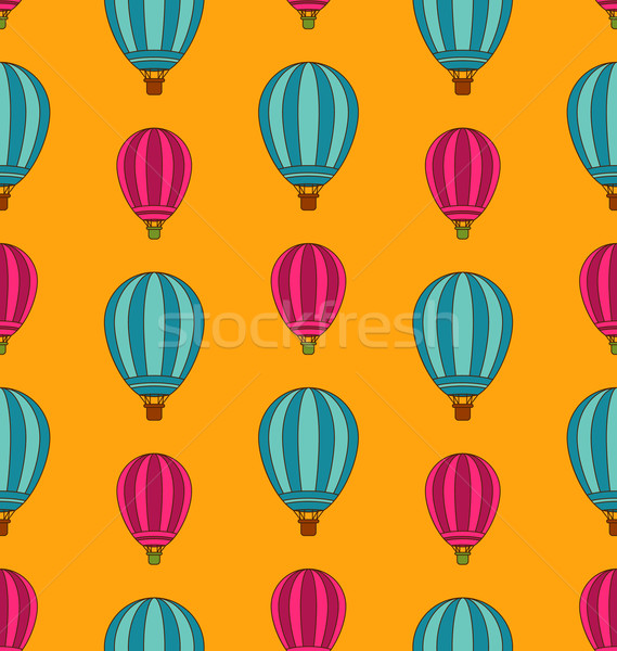 Stockfoto: Oude · naadloos · reizen · patroon · lucht · kleurrijk