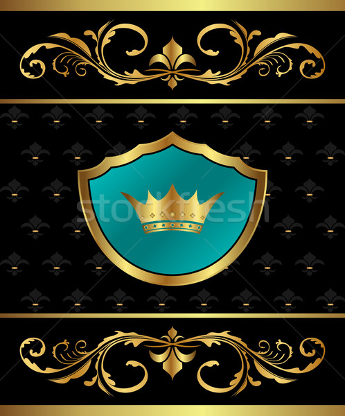 Golden frame with heraldic elements Stock photo © smeagorl