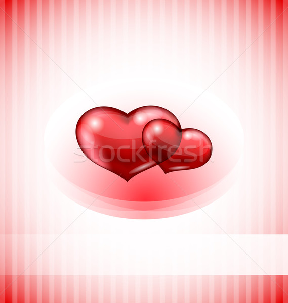 Stock photo: Valentine's day card with set hearts