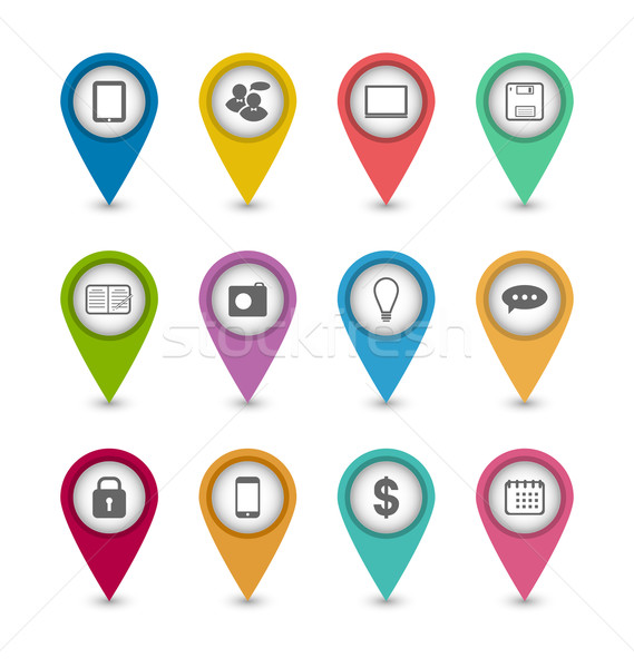 Group business pictogram icons for design your website Stock photo © smeagorl